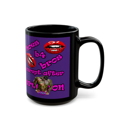 hoes b4 bros - Black Mug (purple)