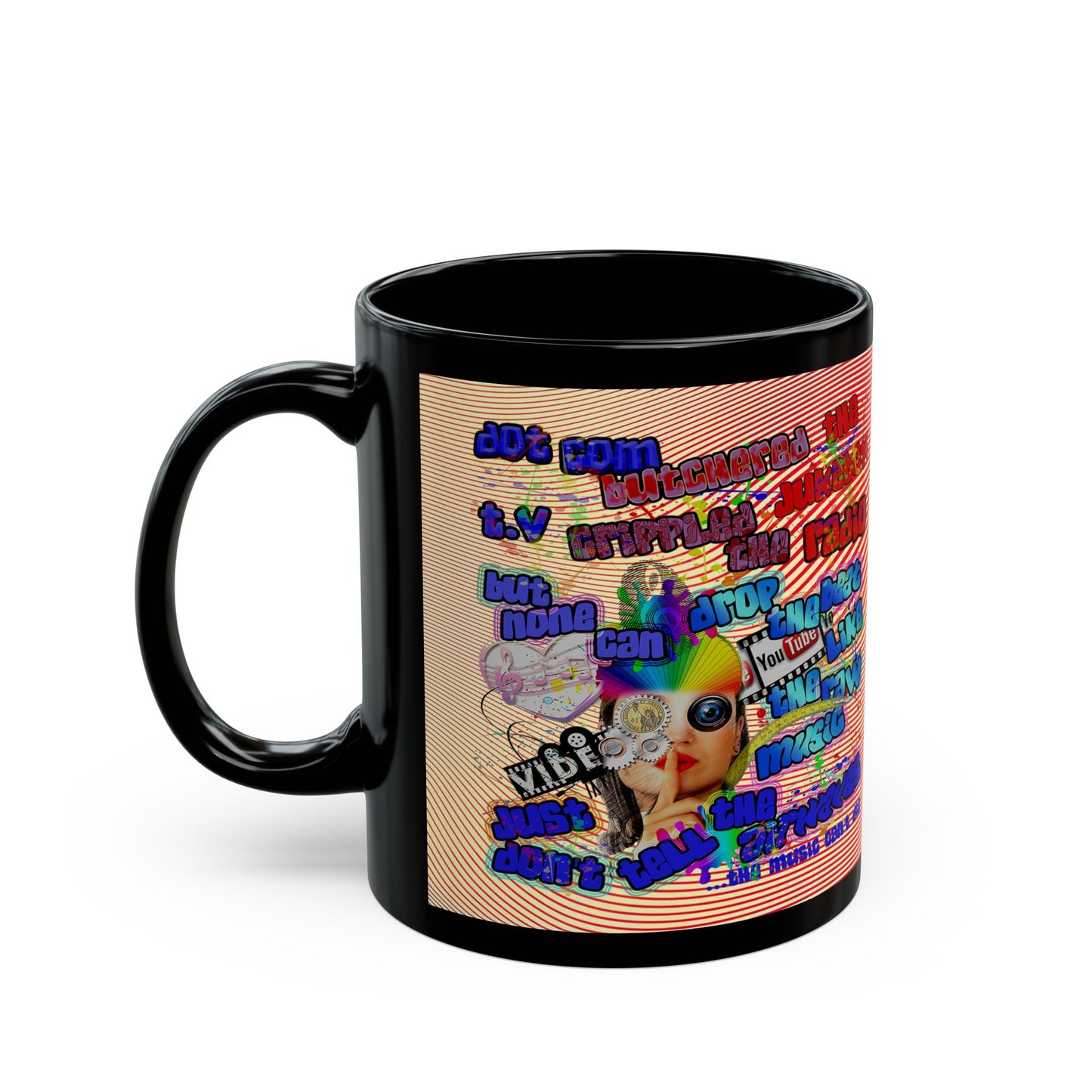 drop the beat - Black Mug (yellow-orange wave)