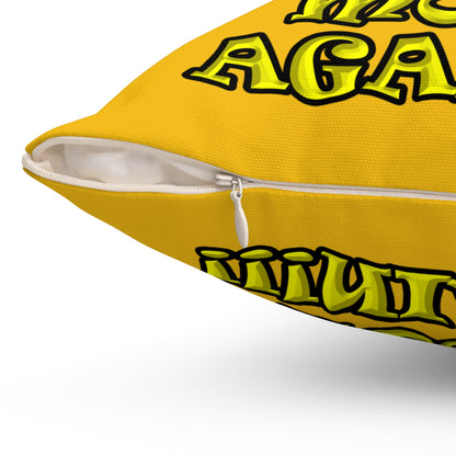 shoot the moon again - Spun Polyester Square Pillow - (yellow)