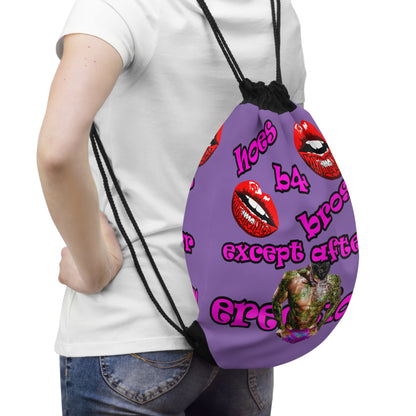 hoes b4 bros - Drawstring Bag (light purple)