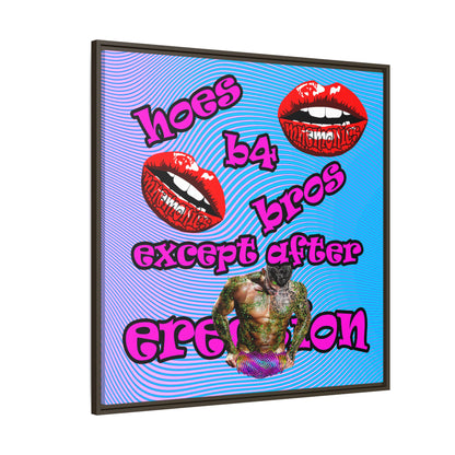 hoes b4 bros - framed canvas art (light blue-purple wave)