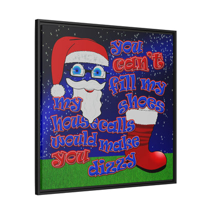 santa's shoes - framed canvas art ('snoops' background)