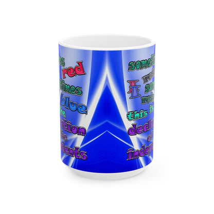 declaration of the independents - White Mug (blue-white wave)