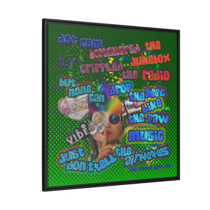 drop the beat - framed canvas art (logo green)