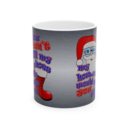 santa's shoes - White Mug (brushed nickel)