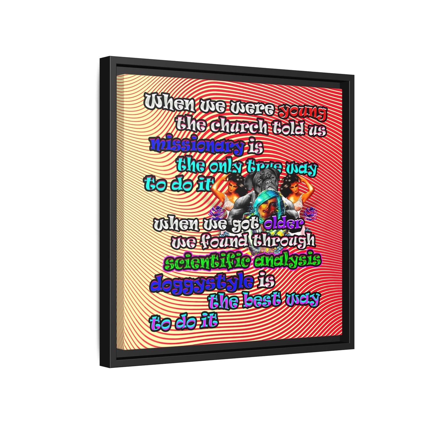 doggystyle - framed canvas art (yellow-orange wave)