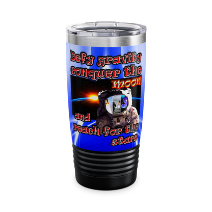 defy conquer reach - Ringneck Tumbler, 20oz (blue-white wave)