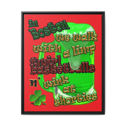 celtics logo - framed canvas art (red)