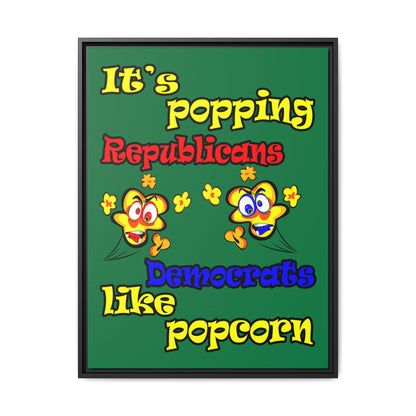 popping like popcorn - framed canvas art (dark green)