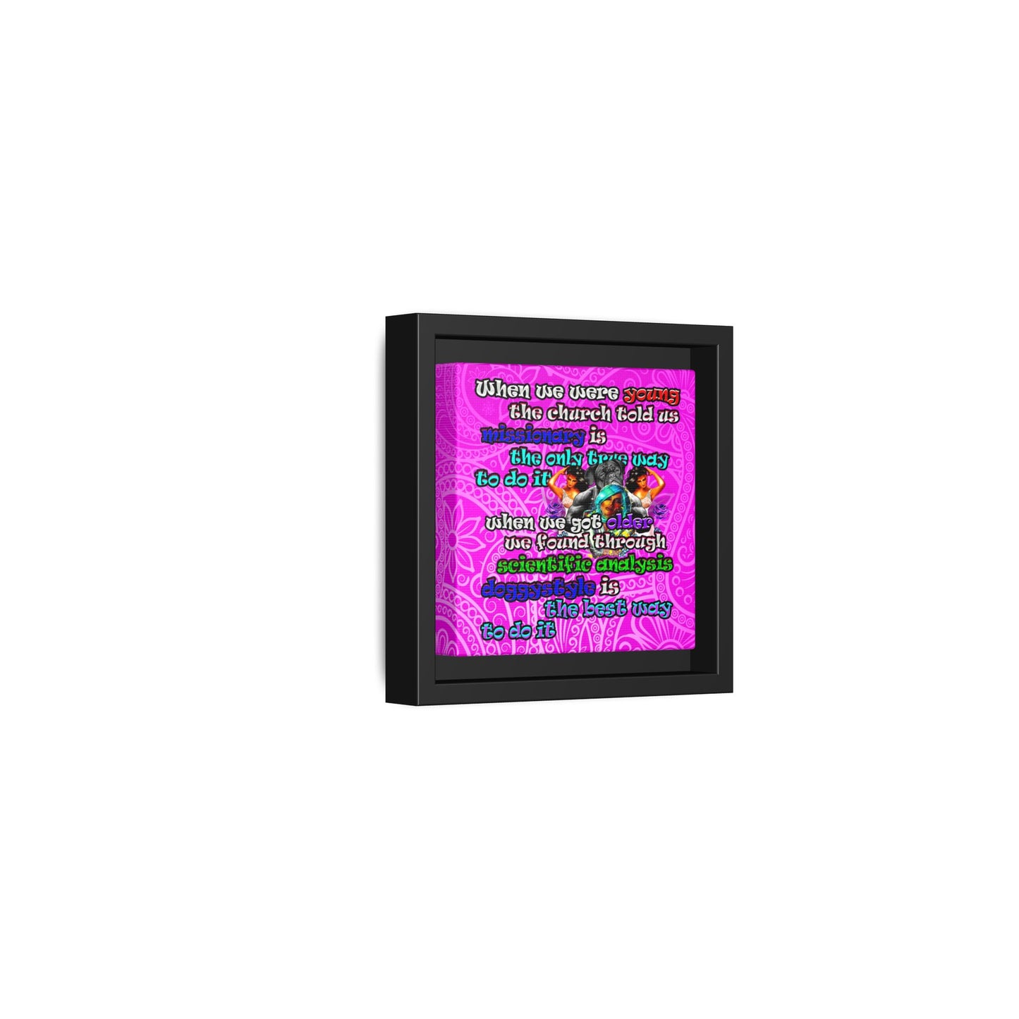doggystyle - framed canvas art (pink swirl)