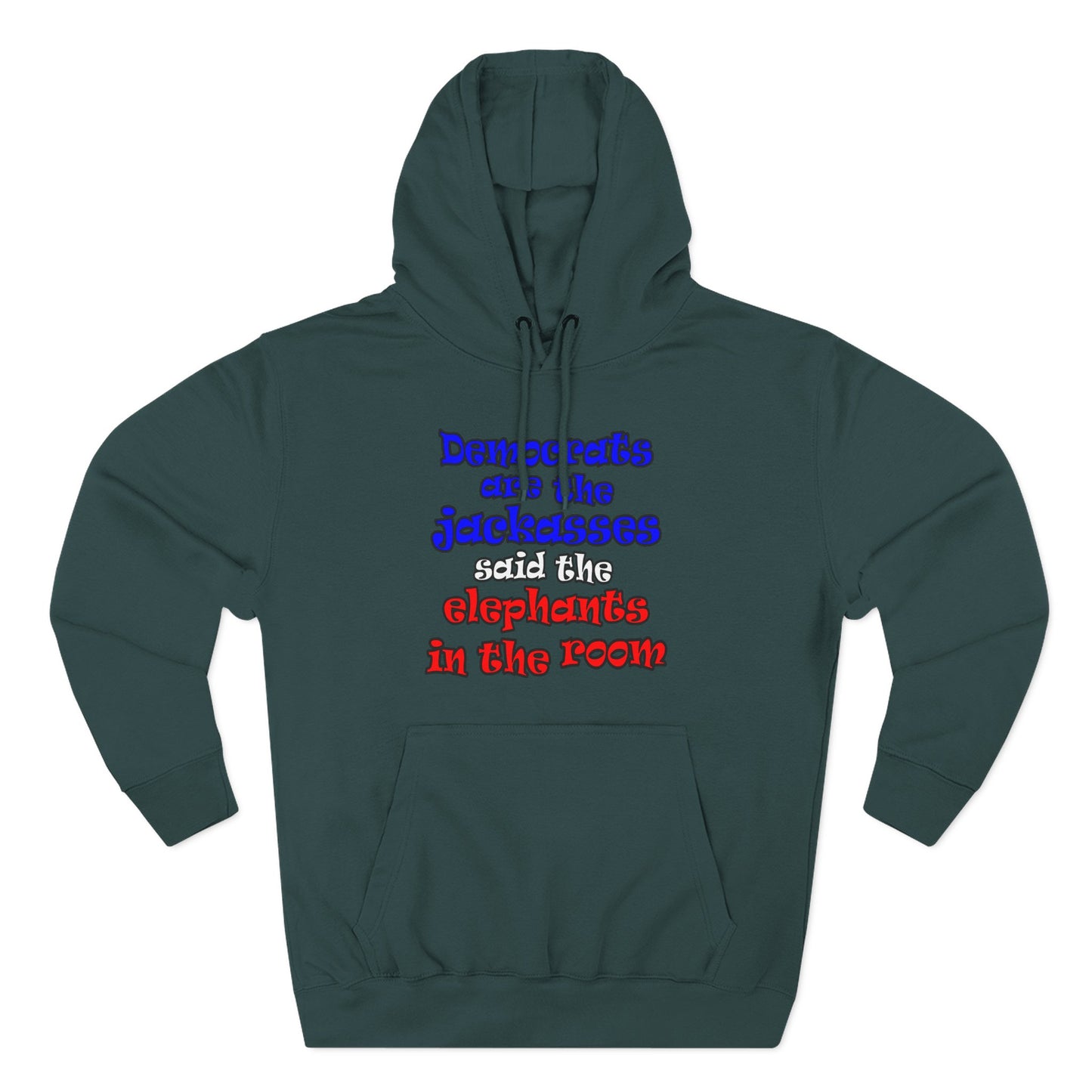 donkeys and elephants - Three-Panel Fleece Hoodie