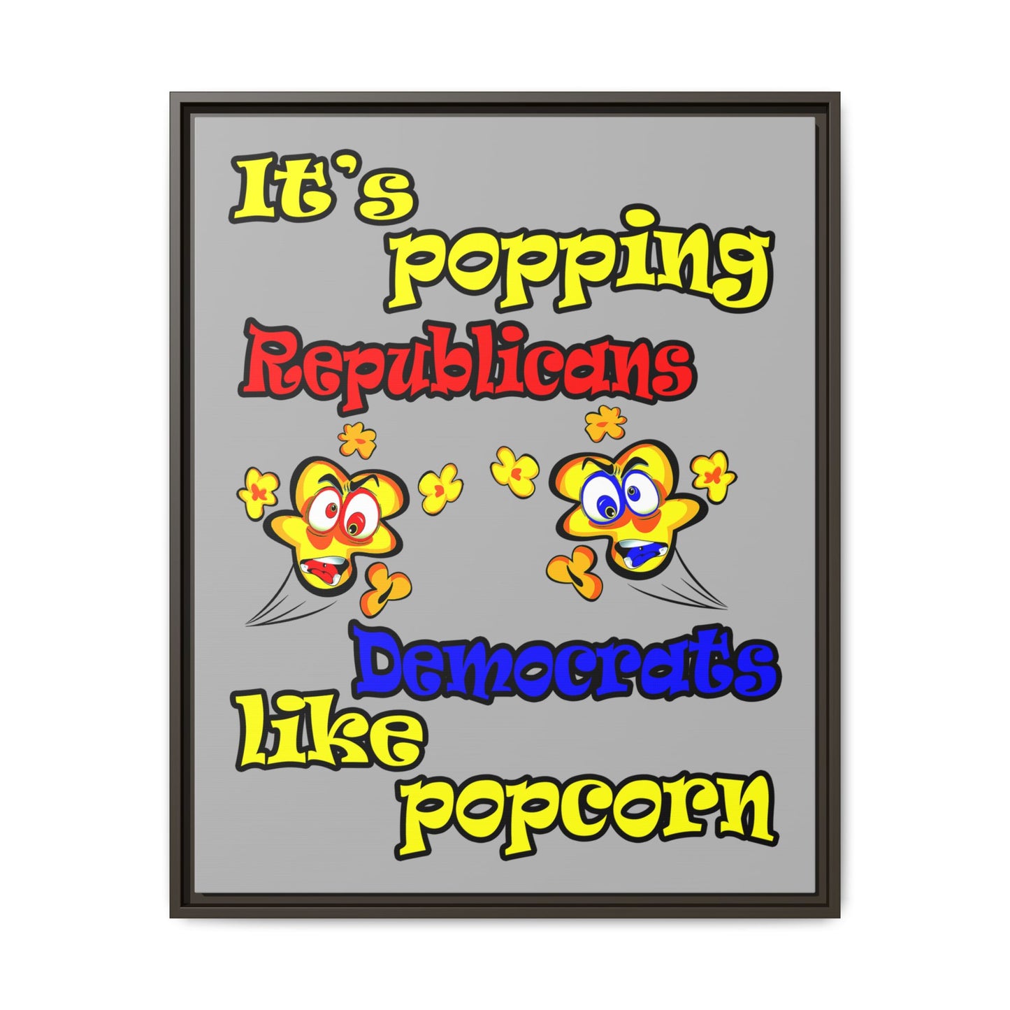 popping like popcorn - framed canvas art (light grey)