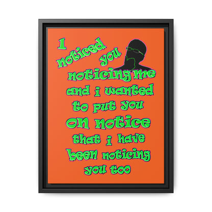 noticed you noticing - framed canvas art (orange)
