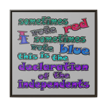 declaration of the independents - framed canvas art (light grey)