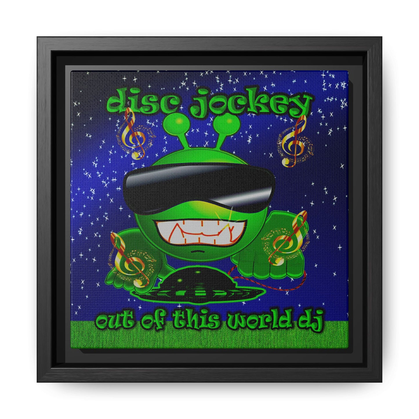 disc jockey - framed canvas art ('snoops' background)