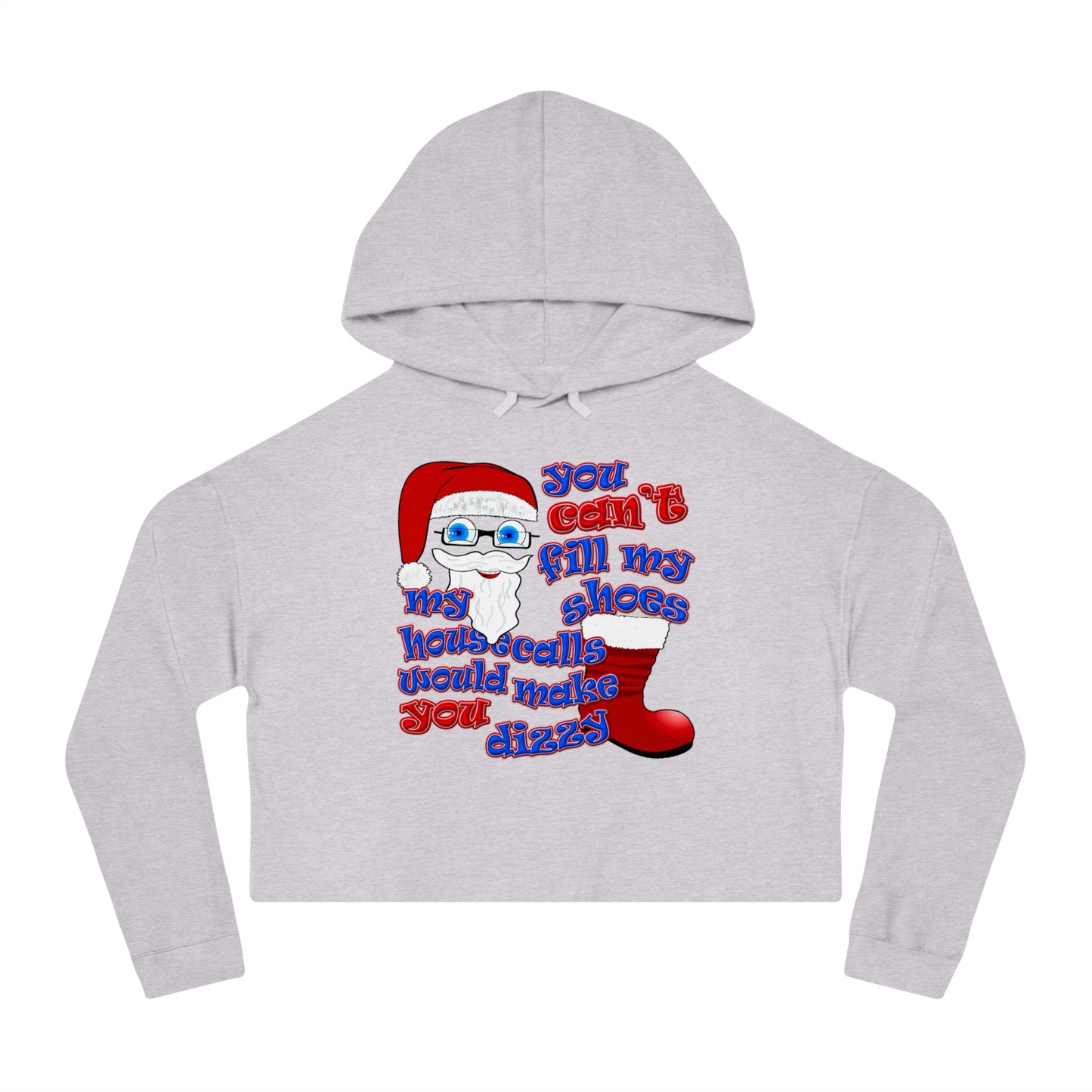 santa's shoes - Women’s Cropped Hooded Sweatshirt