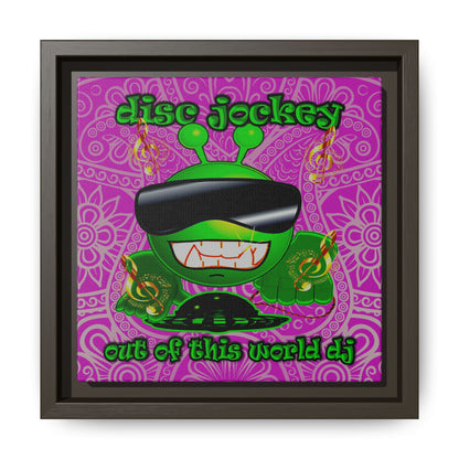 disc jockey - framed canvas art (pink swirl)