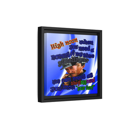 high noon - framed canvas art (blue-white wave)