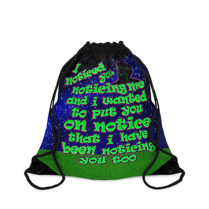 noticed you noticing - Drawstring Bag ('snoops' background)