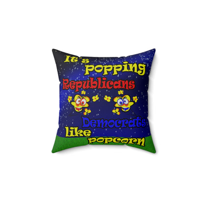 popping like popcorn - Spun Polyester Square Pillow - ('snoops' background)