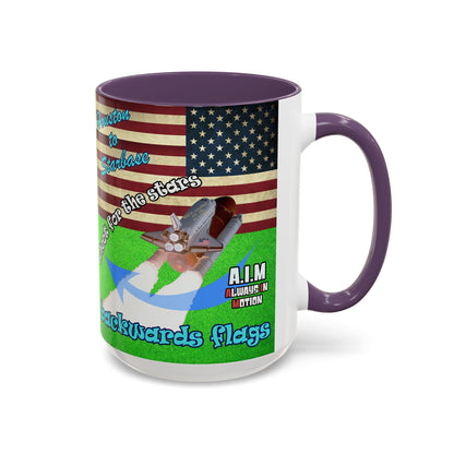 shoot for the stars - Accent Mug (green turf)