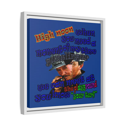 high noon - framed canvas art (dark blue)