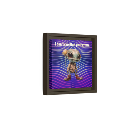 I don't care that your green - framed canvas art (purple wave)