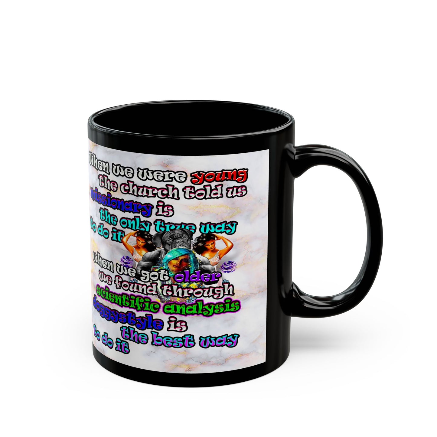 doggystyle - Black Mug (white marble)