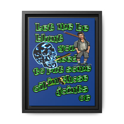 og - framed canvas art (dark blue)