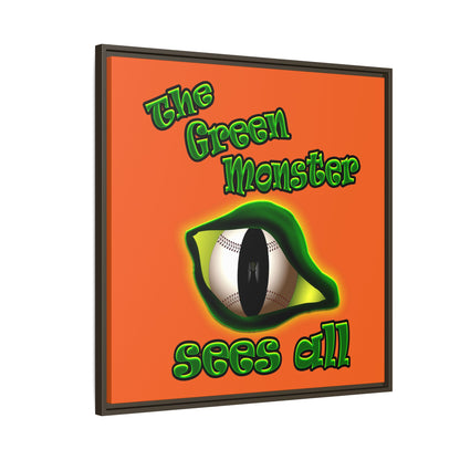 green monster - framed canvas art (orange)