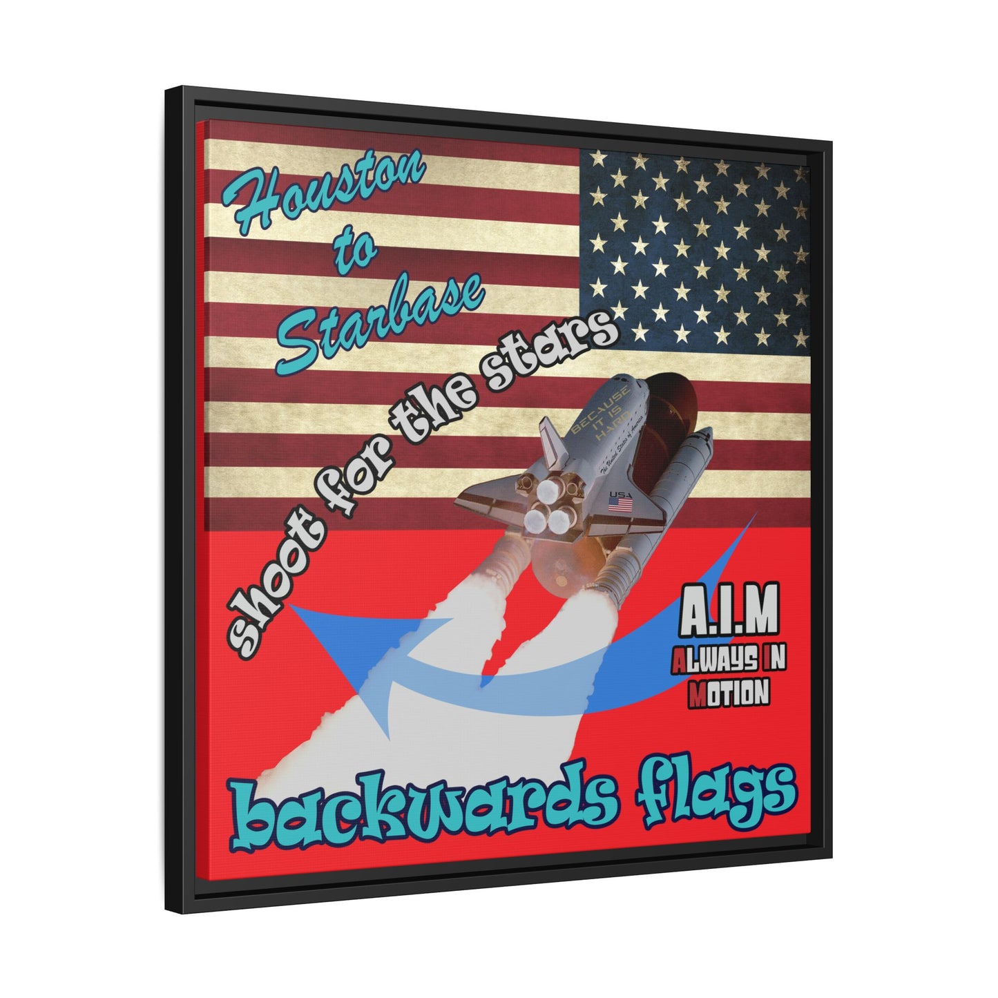 shoot for the stars - framed canvas art (red)