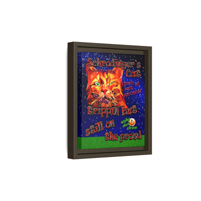 schrodinger's cat - framed canvas art ('snoops' background)