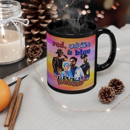rw&b lives matter - Black Mug (color blur)
