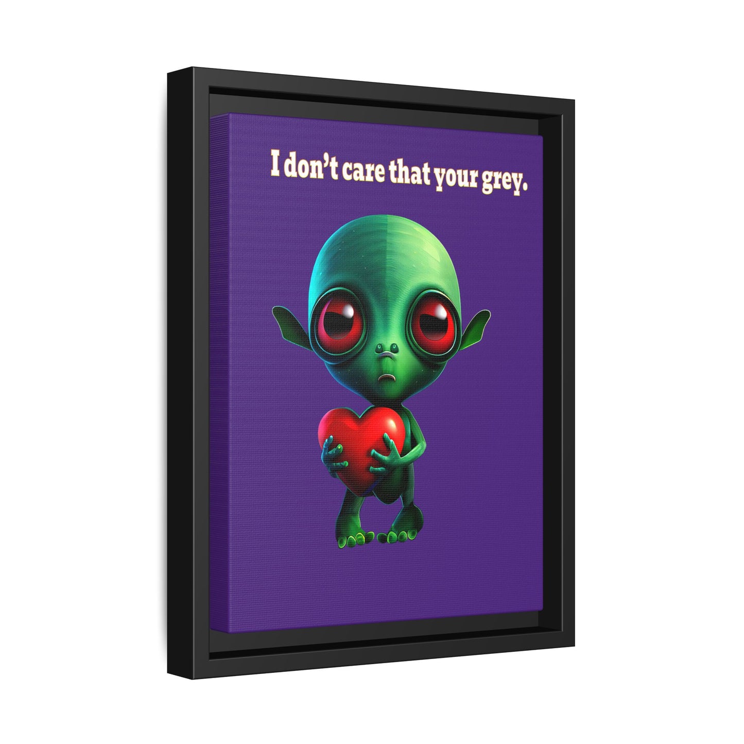 I don't care that your grey - framed canvas art (purple)