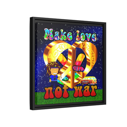 love peace - framed canvas art ('snoops' background)