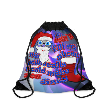 santa's shoes - Drawstring Bag (grey-pink wave)