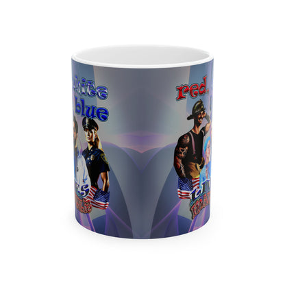 rw&b lives matter - White Mug (grey-pink wave)