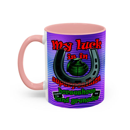 my luck - Accent Mug (purple wave)