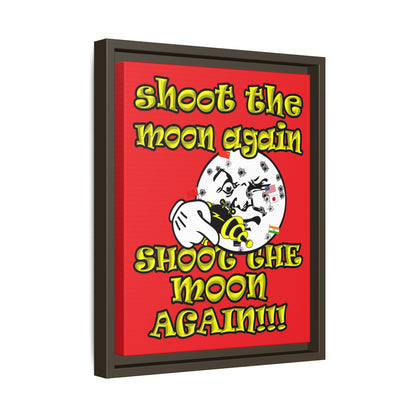 shoot the moon again - framed canvas art (red)