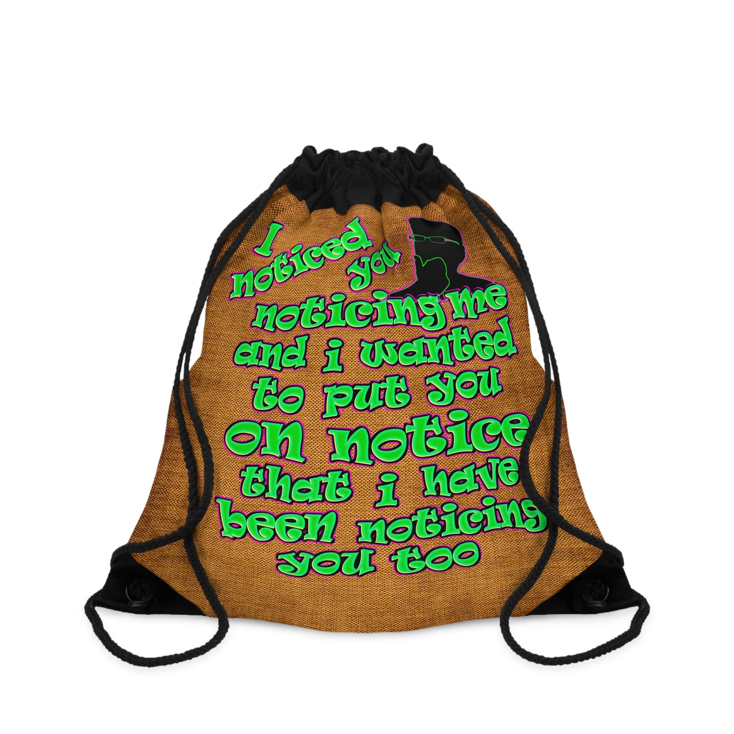 noticed you noticing - Drawstring Bag (dichromatic brown papyrus)