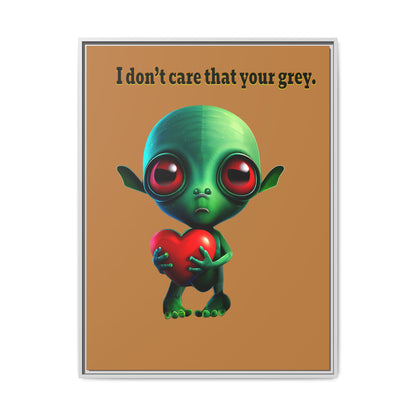 I don't care that your grey - framed canvas art (light brown)