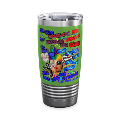 drop the beat - Ringneck Tumbler, 20oz (green)