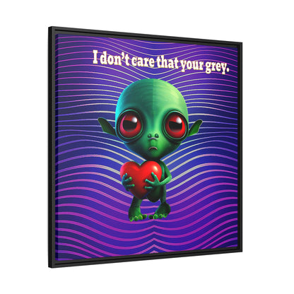 I don't care that your grey - framed canvas art (purple wave)
