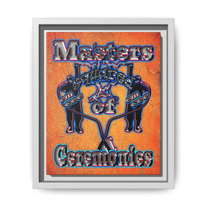 em cee squared - framed canvas art (burnt orange)