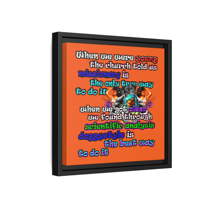 doggystyle - framed canvas art (orange)