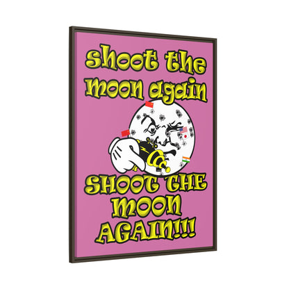 shoot the moon again - framed canvas art (light pink)