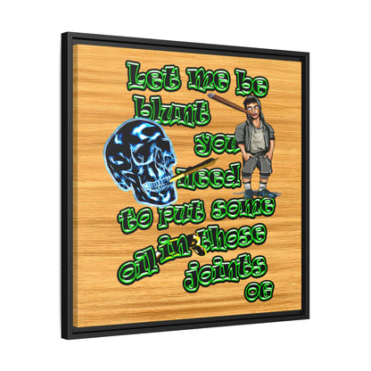 og - framed canvas art (butterscotch wood finish)