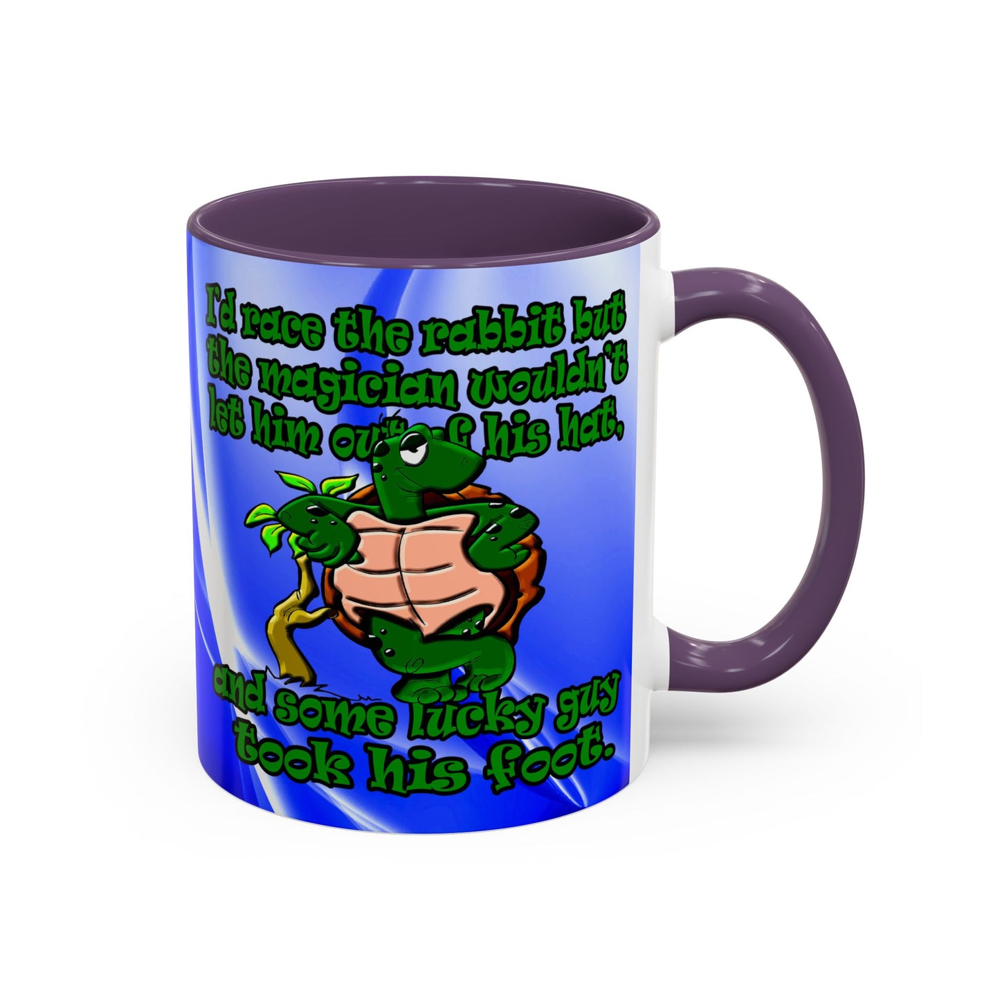 turtle race - Accent Mug (blue-white wave)