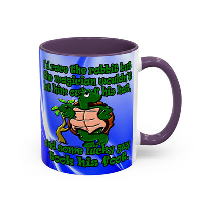 turtle race - Accent Mug (blue-white wave)