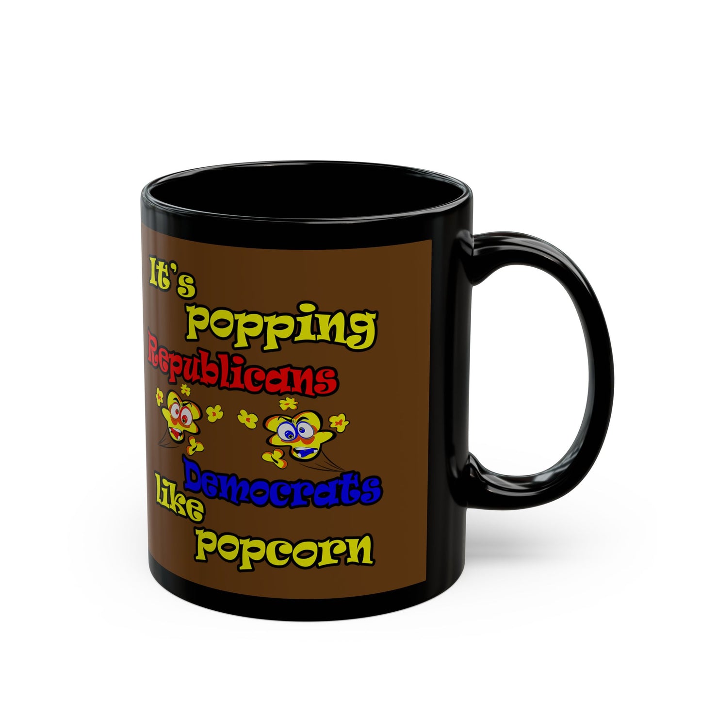popping like popcorn - Black Mug (brown)
